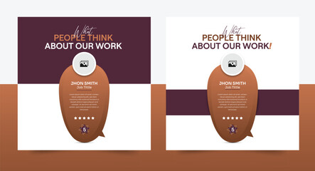 two different client feedback, review, rationg, comment, happy client template.