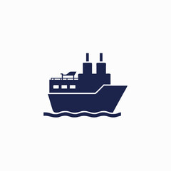 cargo ship small icon vector template