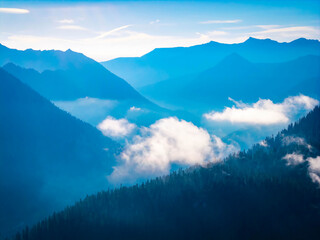 Aerial View of Mt. Baker-Snoqualmie National Forest