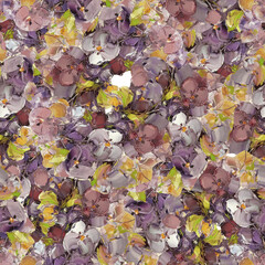 Oil Paint Seamless Floral Pattern Abstract
