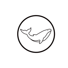 Whale line icon vector illustration