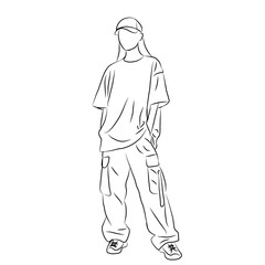 Faceless Girl in Urban Fashion with Cargo Pants

 