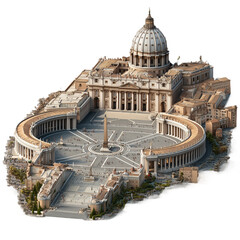 Vatican City Peter Square Isolated