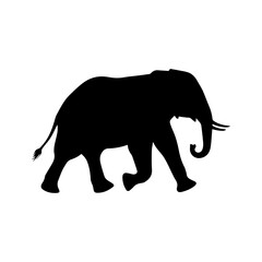 Running Elephant Silhouette Vector Art