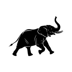 Running Elephant Silhouette Vector Art