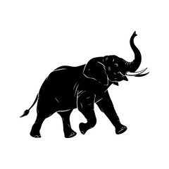 Running Elephant Silhouette Vector Art