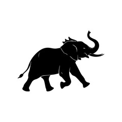 Running Elephant Silhouette Vector Art