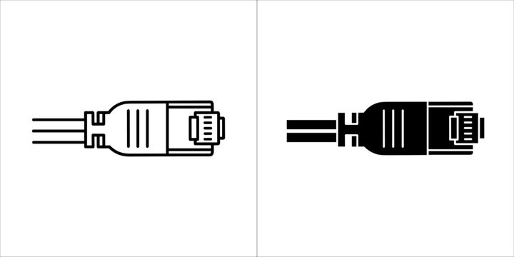 Close up of a network cable connector