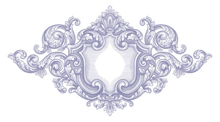 Vintage Baroque Victorian frame border flower pattern vector floral engraved scroll ornament leaf retro decorative design. filigree calligraphic heraldic shield swirl