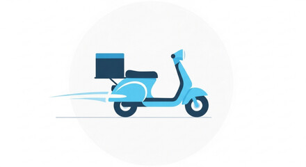 Delivery scooter vector illustration for fast shipping and food delivery service design concept modern style