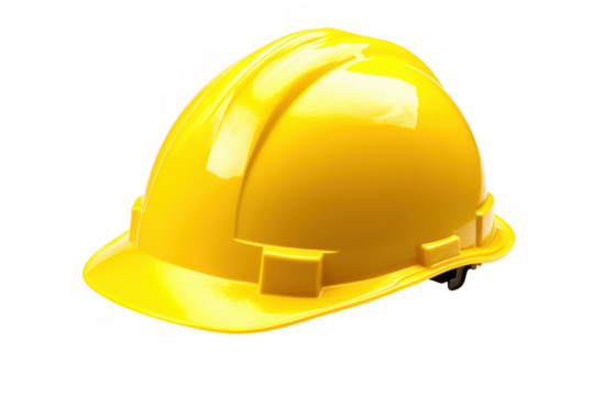 Yellow hard hat safety protection isolated on a transparent background - Powered by Adobe