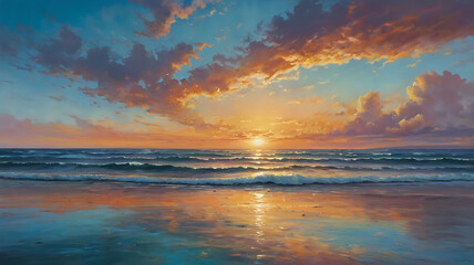 Sea side wood road sunset clean sky