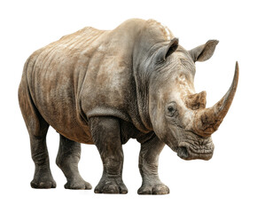 Obraz premium Rhinoceros walking in natural habitat wildlife wild isolated on transparent background