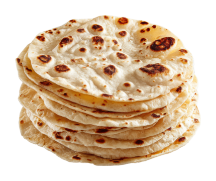 Cooking soft roti indian kitchen food cozy home isolated on transparent background