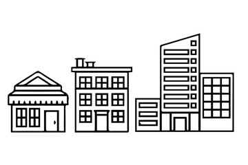 city buildings  city landscape elements vector illustration 