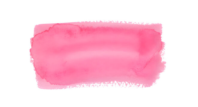 Vibrant Pink Watercolor Stain Abstract Rectangular Wash
