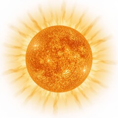 Bright sun emitting warmth with glowing rays in vibrant orange color  
