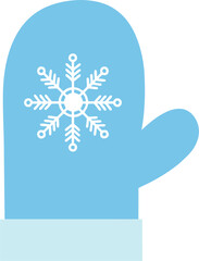 Blue Winter Glove with Snowflake