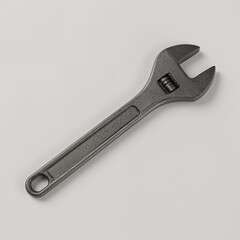 Adjustable wrench on grey background  