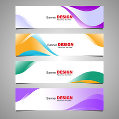 A collection of banner design templates. Perfect for web advertising. Vector illustrations with space for adding images.