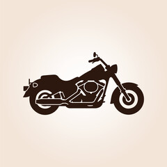 Fototapeta premium Motorcycle Silhouette, Black Solid Vector, Flat Minimal Design
