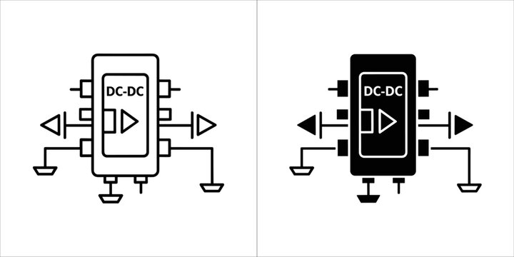 Dc to dc power converter icon in vector format