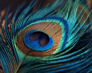 Obraz premium Peacock feather eye detail