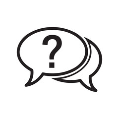 Question mark inside speech bubble icon