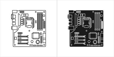 Computer motherboard vector illustration