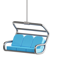 3D Rendering of a Blue Ski Lift