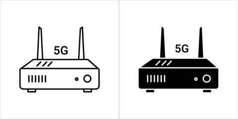 5g router icon, wireless technology