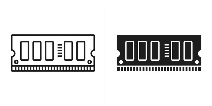 Ram memory vector illustration in black and white