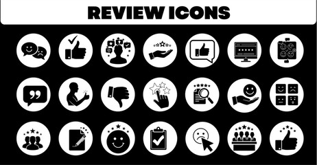 Review Icons Customer feedback, ratings, and testimonials