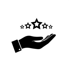 Hand holding stars, representing success, achievement, and recognition