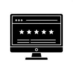 Online Feedback Display Customer Reviews on Computer Screen with Star Ratings