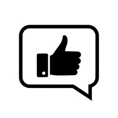 Like Icon within a Speech Bubble Positive Feedback and Social Media Interaction