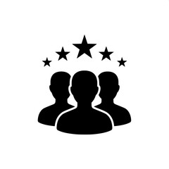 Exceptional Group Achievement Silhouette Team with Celebratory Stars