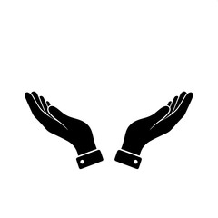 Open Hands Icon Representing Giving, Support, Care, And Openness