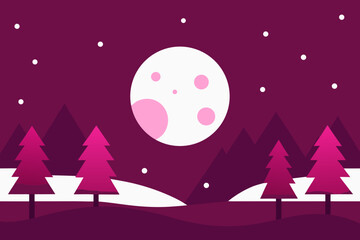 Naklejka premium christmas night landscape