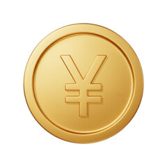 Fototapeta premium Stunning 3D golden yen coin symbol for financial success and prosperity