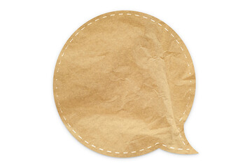 Blank Brown Cardboard Paper Speech Bubble PNG Transparent