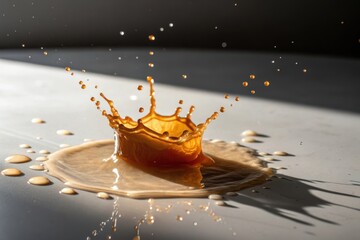 Dynamic Splash of Liquid with Droplets in Natural Light Setting