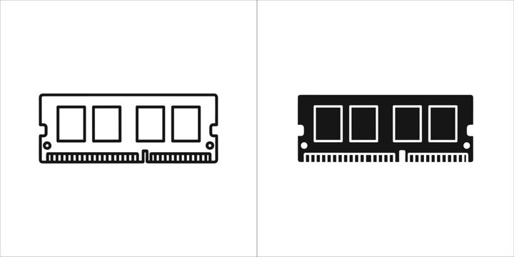 Two ram memory modules, one in black and white