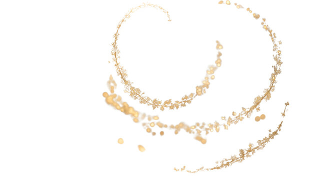 High-resolution elegant golden illumination PNG with transparent background. Soft golden particles and shimmering bokeh create an elegant festive atmosphere, suitable for holiday, celebration, or prem