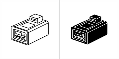 Isometric icon of portable power station