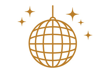 Disco ball with stars silhouette vector illustration