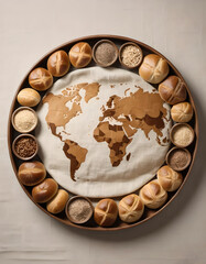 A World of Grains: Bread Rolls and Global Map