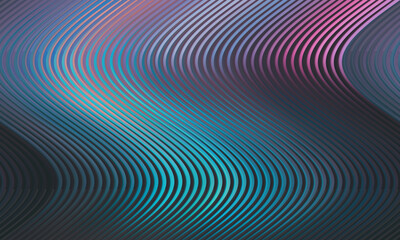 Fototapeta premium Abstract background with wavy lines in blue and pink color gradient