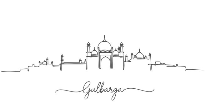 Gulbarga India Skyline Line Art