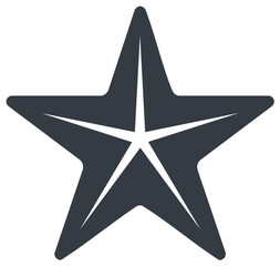 Obraz premium Elegant Five-Pointed Star Design, Classic Dark Blue Icon on White, Geometric Vector Shape